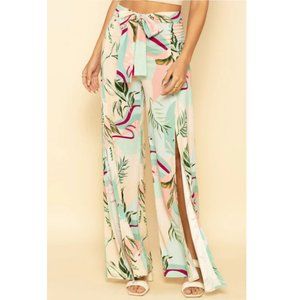 Anthropologie High Rise Boho Floral Wide Leg Flowy Relaxed Fit Bohemian Pants